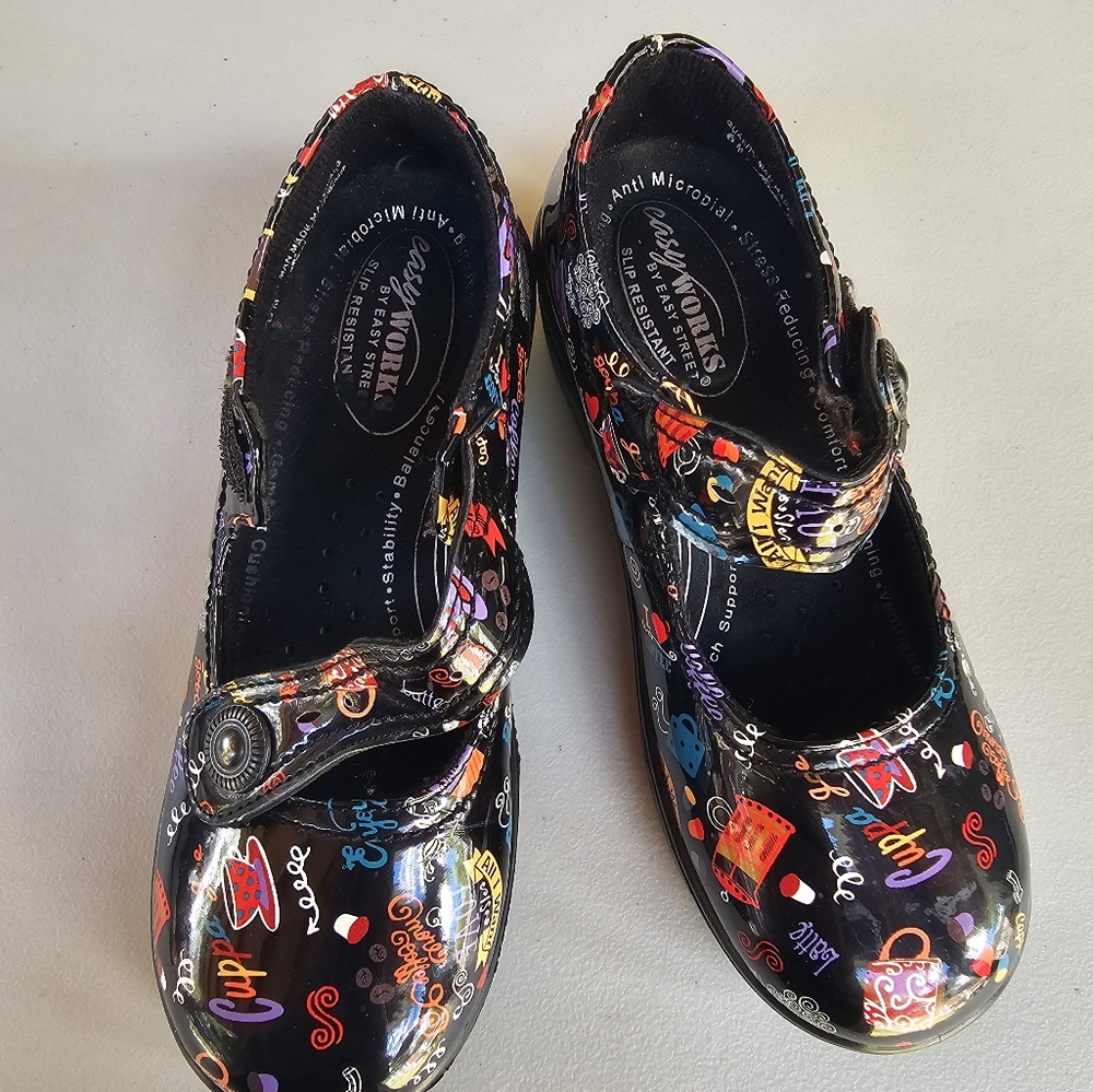 Easy Works Marjane‎ Slip Resistant Hot Coffee Black Work Shoes Sz 6M - Picture 3 of 6